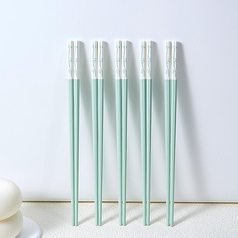 5 Pairs Reusable Chopsticks Non-slip Chinese Style Chop Sticks for Sushi Noodles Rice, 9.57 Inches 5 pairs мятный зеленый