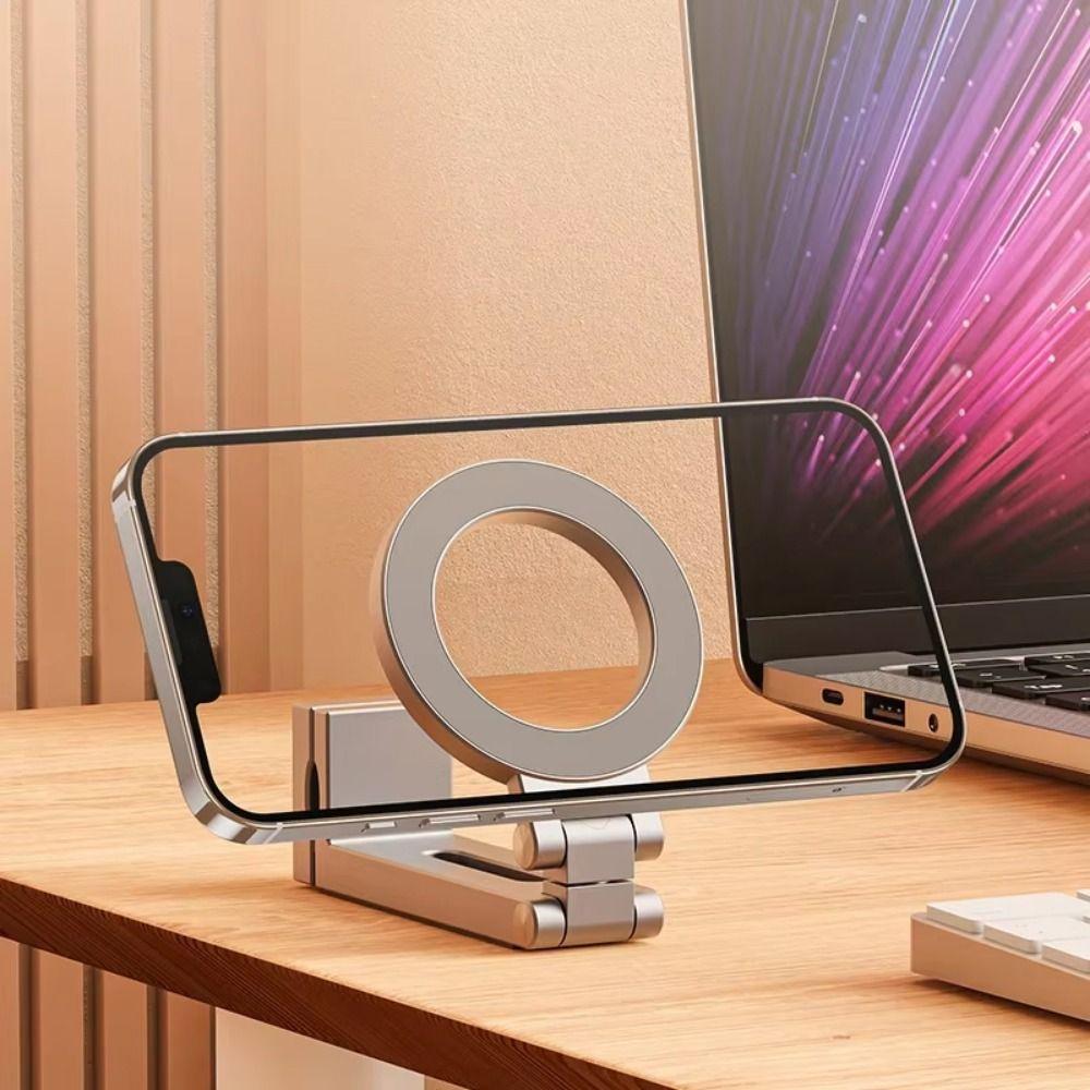 Adjustable Bracket Magnetic Phone Holder 360° Rotation Travel Phone Stand  Selfie Stick