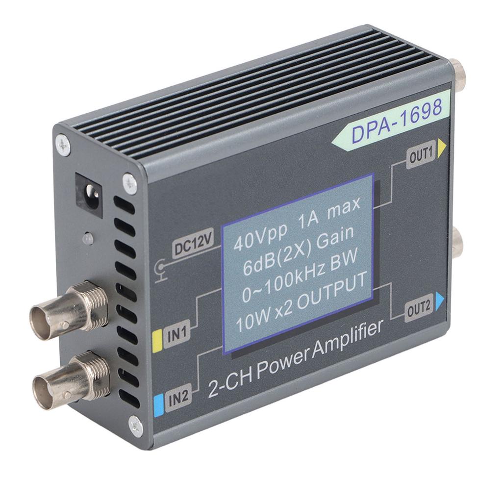 Signal Generator Power Amplifier 0?100KHz 0?40Vpp 2CH 10Wx2 DPA1698 High Power Amplifier