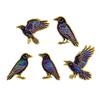 5Pcs Punk Enamel Pin Set Cartoon Crow Brooch For Coat Halloween Brooches Collar Lapel Pins Metal Badges Jewelry Party Gift