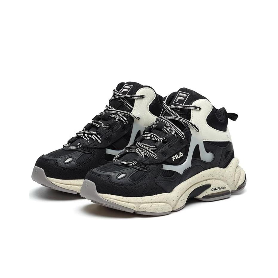 Fila Fusion Retro Sports Comfortable Low-Top Lifestyle Shoes Women sneaker Black White T12W141109FBW