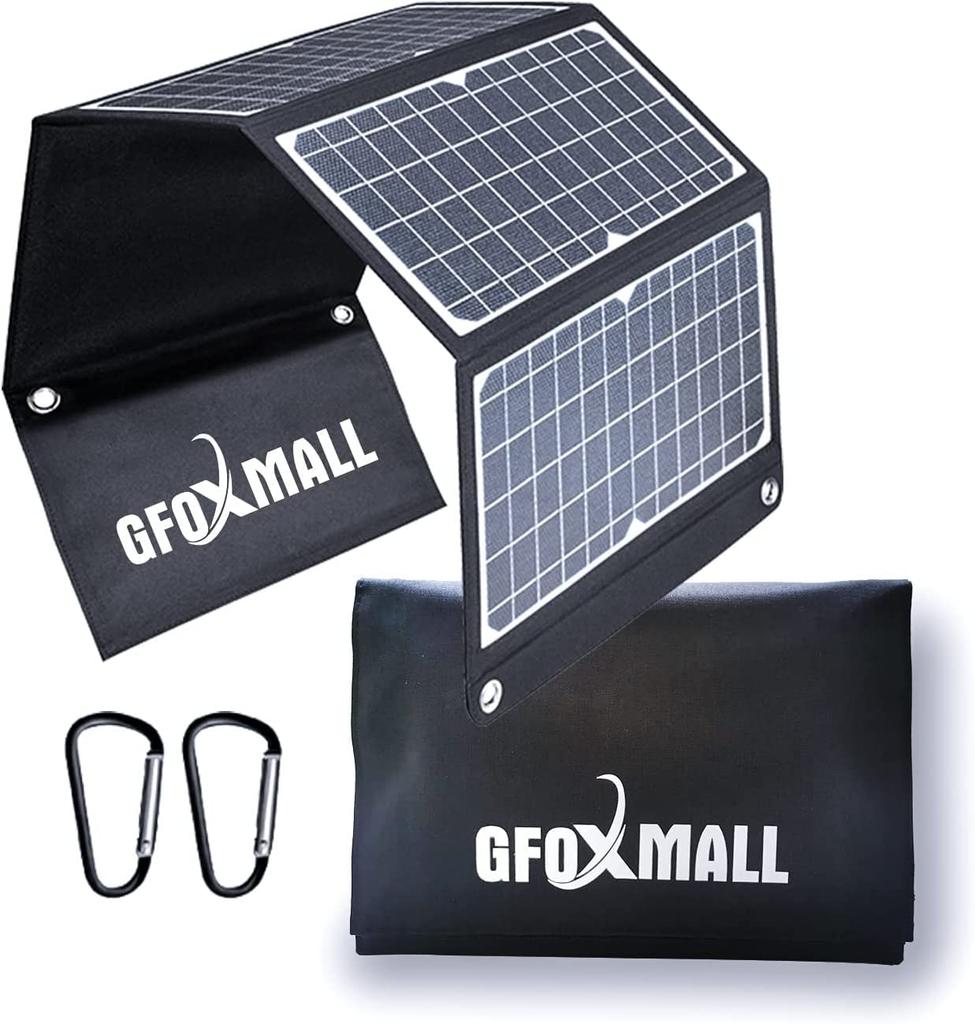 Gfoxmall 30W Solar 3 USB Ports for Fast PD18W Solar IP67 Compatible with Panel, Boats, QC3.0 Charging, Charger, Compact, Foldable, Waterproof,