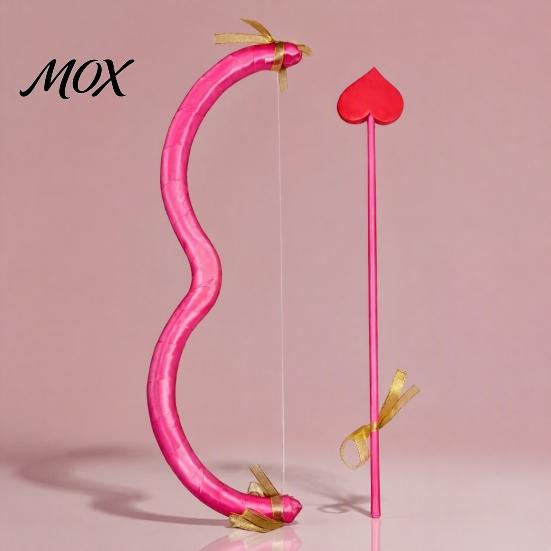 Stage Performance Accessory Cupid Bow And Arrow Costume Accessory, Valentine's Day Mini Play Set with Heart for Halloween Cosplay Party Favors, Photo