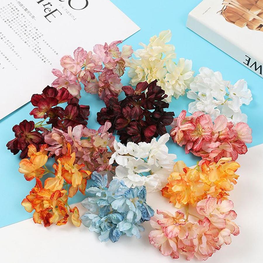 Artificial Flower Silk Hydrangea Wedding Bridal Bouquet Festival Diy Gift Box Arrangement Home Vase Table Garden Decoration Wall