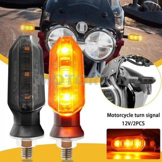 Smoked LED Motorcycle Blinker Light Indicator Turn Signal Amber Light Universal