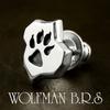 WOLFMAN B.R.S. Wolfman B.R.S. Silver 925 Wolf Foot Stud Earring (Single Earring) Wolf Paw Print Men's