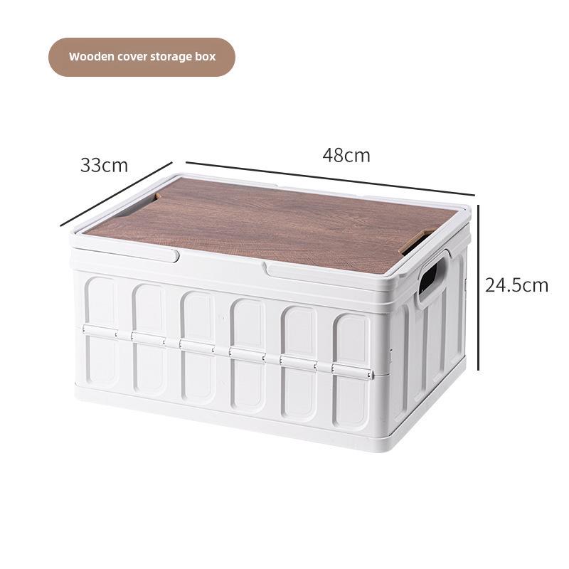 Japanese Style Large Outdoor Folding Wooden Storage Box with Cover