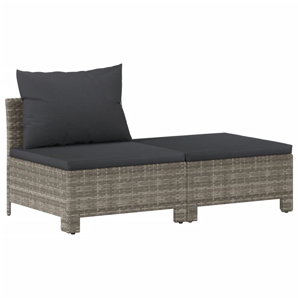 Vidaxl 9-Cz. Garden Lounge Set, Cushions, PE Rattan, Grey