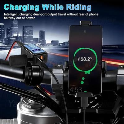 QC3.0 PD Motorcycle USB Charger Waterproof 12V Power Supply Adapter with Switch LED Voltmeter Socket Moto Phone Charger,Hot Sale