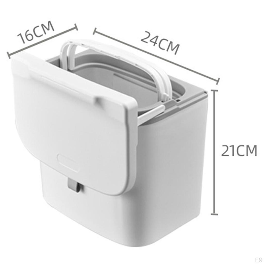 Waste Compost Bin Wall Hanging Rack with Durable Lid Under Sink Trash Can for Placa Door