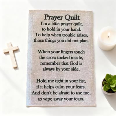 Yousheng Prayer Quilt Text Panels Pre-Printed Inspirational Verses On Cotton Fabric Christian Sewing Project for Church & Charity