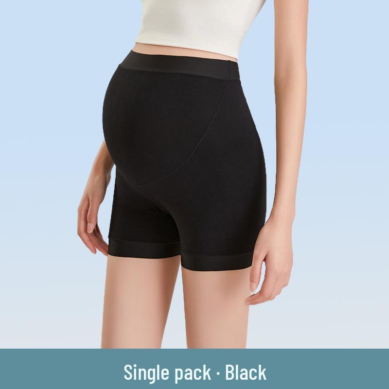 Seamless High Waist Maternity Safety Shorts - Ice Silk Summer Style L (50-65 kg)