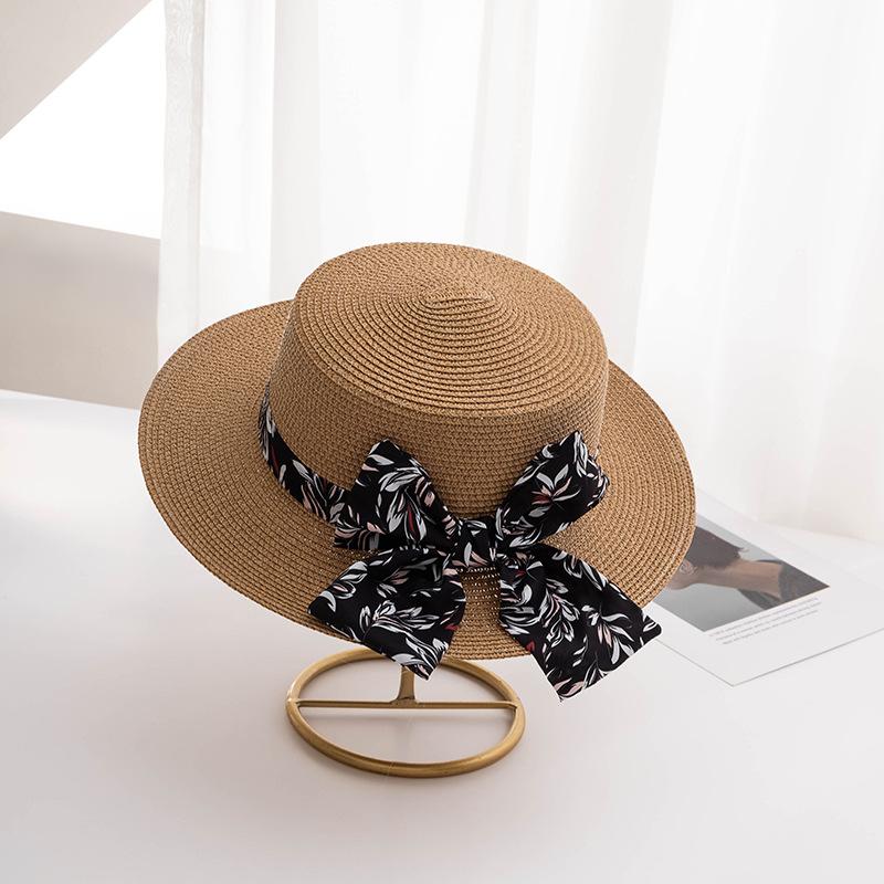 Bowknot Sun Hat Wide Brim Casual Sun Protection Straw Hats Stylish Breathable Panama Hat for Women