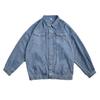 Men Denim Coat Lapel Long Sleeve Flap Pockets Single Breasted Jacket with Flap Pockets Solid Color Loose Fit Denim Outerwear