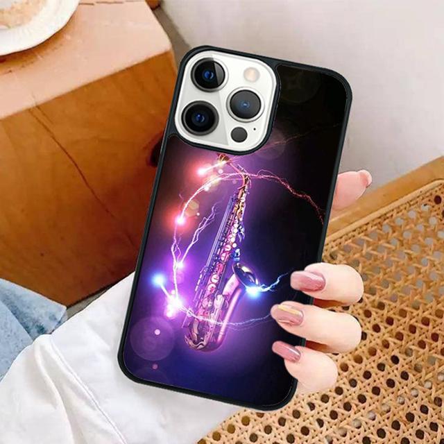 Musical Instruments Saxophone Phone Case for iPhone 17 Air 16 16e 15 Plus for Apple 13 11 12 14 Pro Max Cover coque