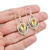 Citrine Earrings: 925 Sterling Silver Yellow Gemstone Dangle
