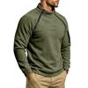 Men's Warm Polar Fleece Stand Collar Sweatshirt Asymmetric Half Zip Long Sleeve Pullover Top with Arm Pocket Outdoor Casual Shirt