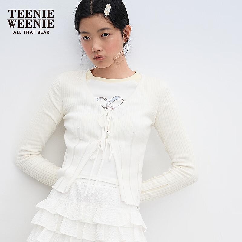 Teenie Weenie Women's Asymmetric V-Neck Knit Cardigan