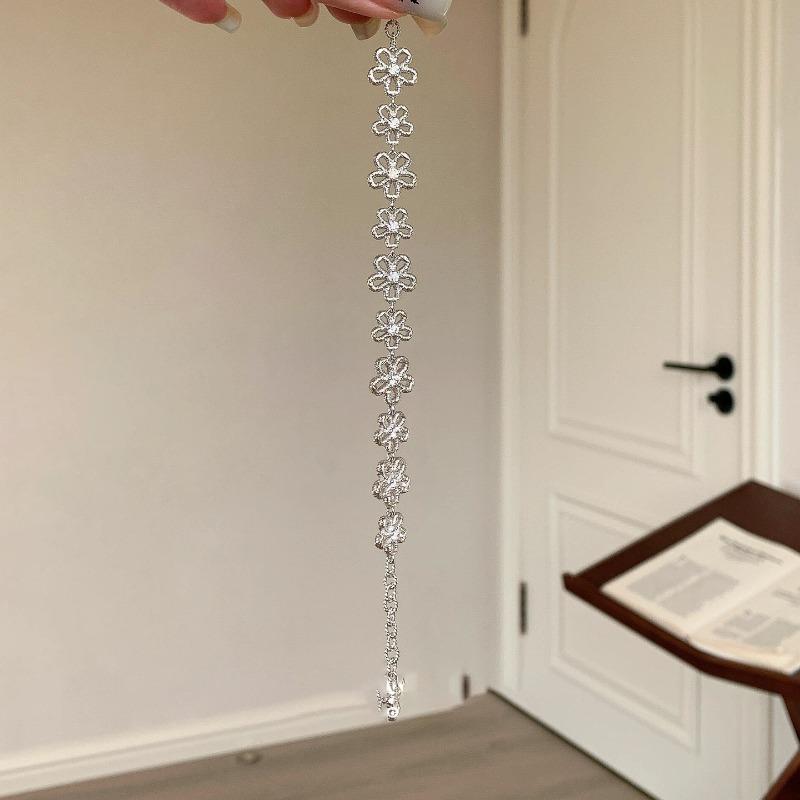 Lace Garland "Sweet Silver Lace Flower Bracelet Women's Drawable Bracelet Light Luxury Premium Jewelry Accessories