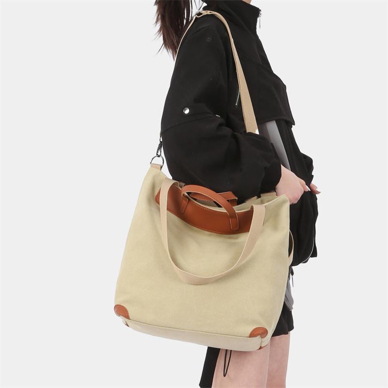 Women's Canvas Bag Large Capacity Shoulder Bag Commuter Handbag