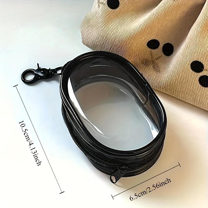 

1pc Compact Transparent PVC Cable Organizer Cases with Keychain - Portable Storage Boxes for Chargers & Cables чорний