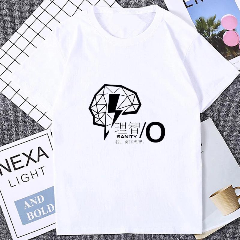 Arknights Logo Japan Anime Tshirt Rational Zero Doctor Short Sleeve Clothes Amiya Game Fans Otaku ACG Printed T-shirt Hipster