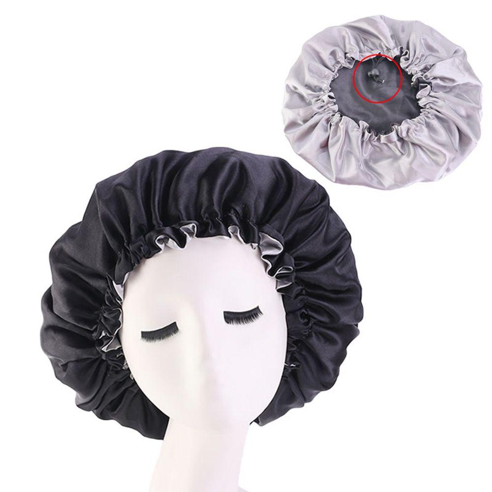 Soft Double Layer Hair Styling Accessories Night Sleep Hat Satin Bonnet Head Wrap Hats Chemo Caps