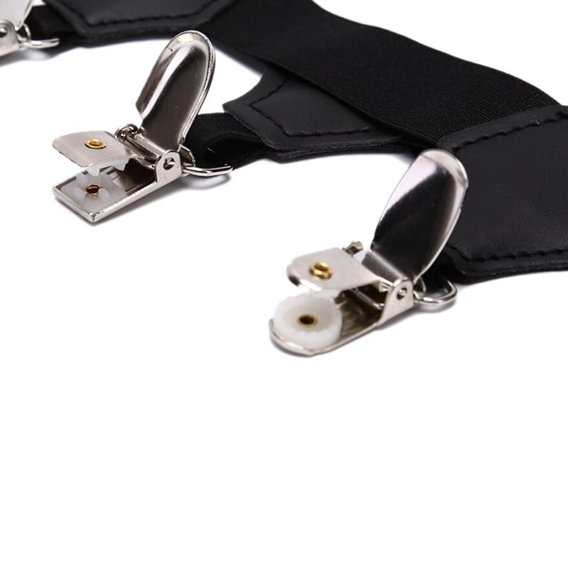 Jarretières de Chaussettes pour Hommes Élastiques Maintiens de Chaussettes Clip de Ceinture Bretelles Réglables Accessoires