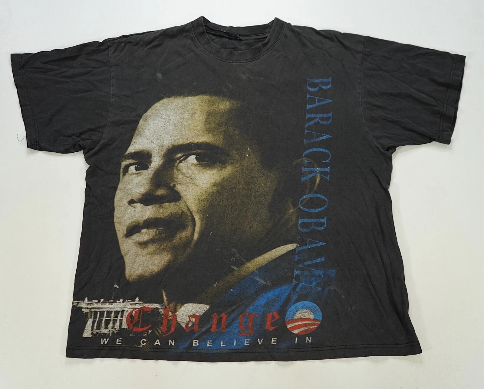 Rare Vintage Barack Obama Change We Can Believe In Presidential T Shirt 2000s XL