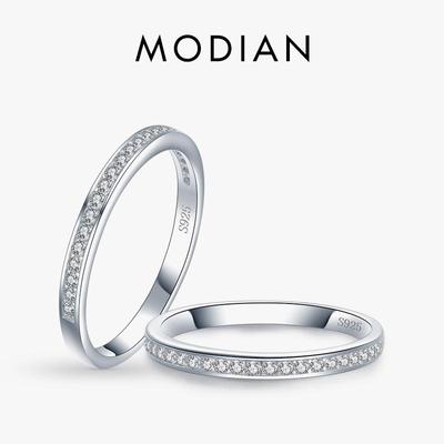 Modian Classic 100 % 925 Sterling Silber Charm AAA Zirkonia Fingerringe für Frauen Hochzeit Verlobung Statement Schmuck