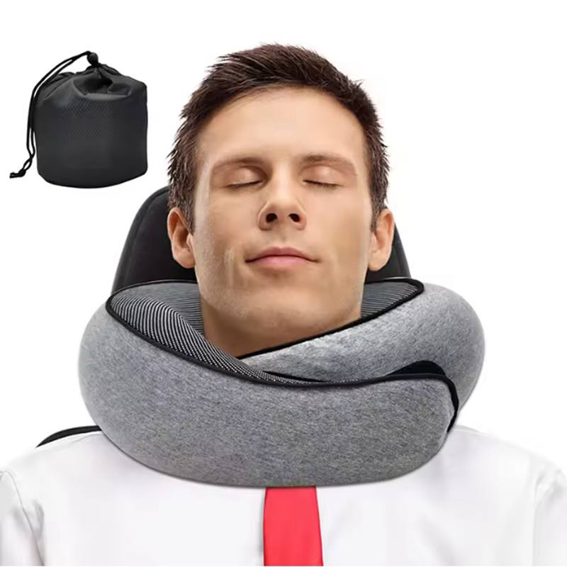 Travel Neck Pillow Memory Foam U-shaped Pillow Snail Style Travel Neck Support Portable Adjustable Soft Noon Break Sleep Pillows