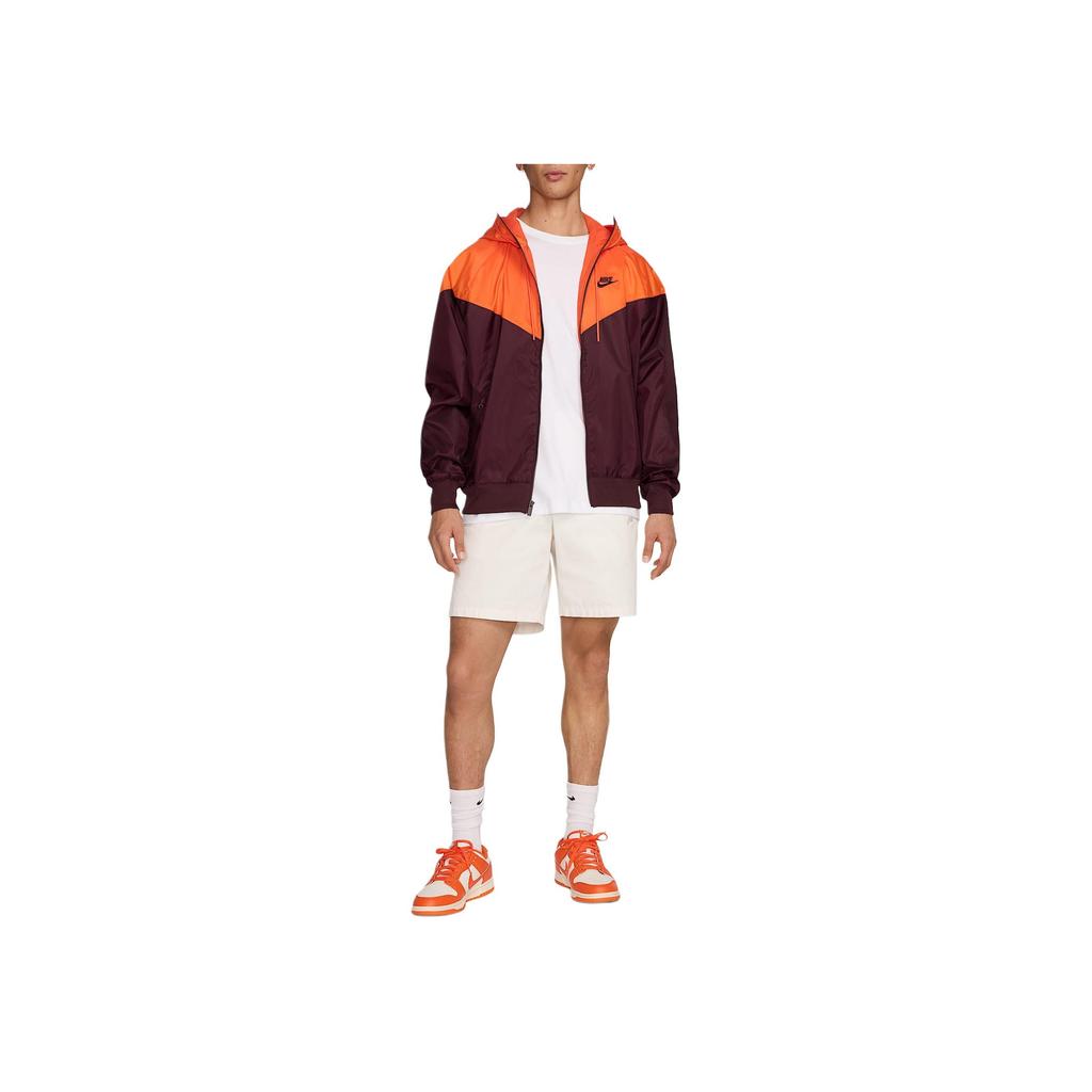 Nike Color Block Versatile Running Hooded Jacket Men Jackets Burgundy DA0002-652