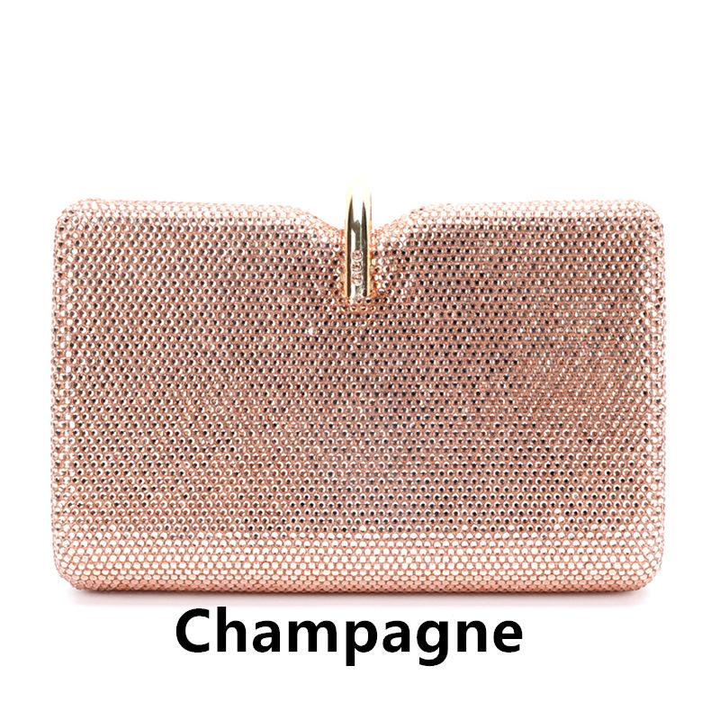 Coffee/Red Crystal Large Evening Clutches Diamond Wedding Purses Rhinestone Party Handbags Silver Bridal Dinner Clutch Bag