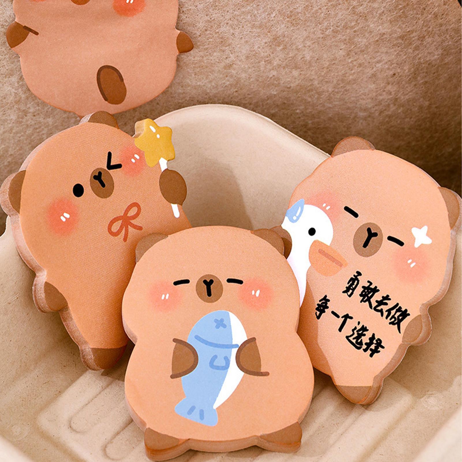 

Sticky Note 60 Sheets/Book Capybara Cartoon Notepad Funny Sticky Notes For Office Home School Teacher Christmas Birthday Work China Mainland