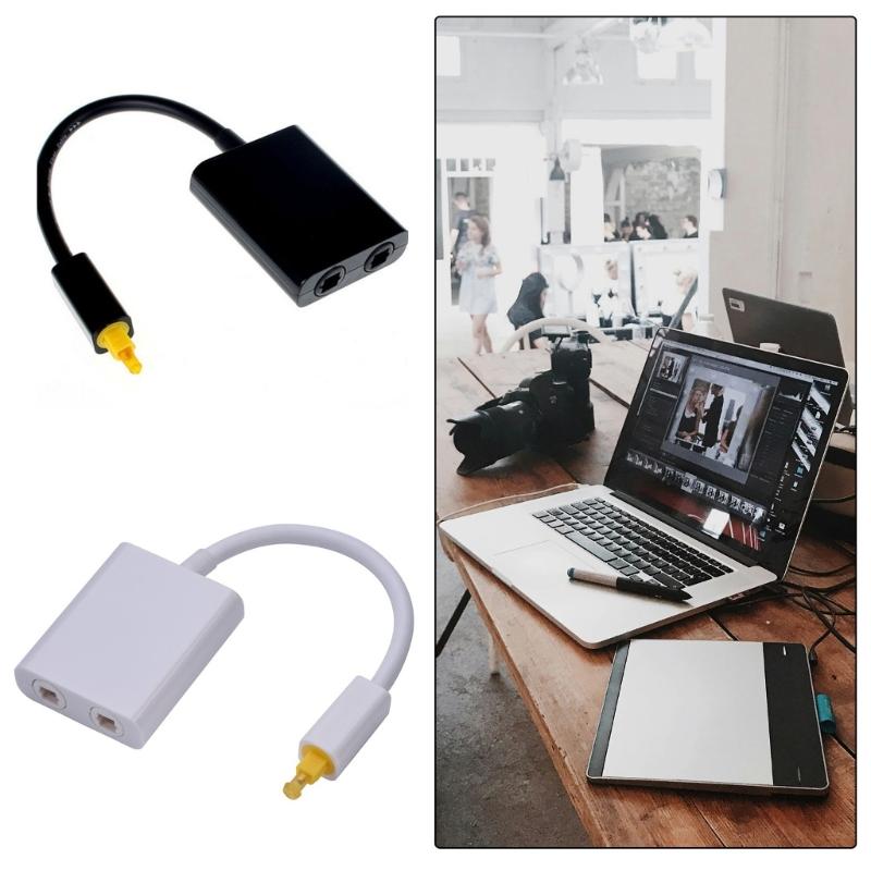 Double Port Digital Optical Sound Splitter Adapter Fiber Optical Sound Cable 1 In 2 Out Distributor for TV