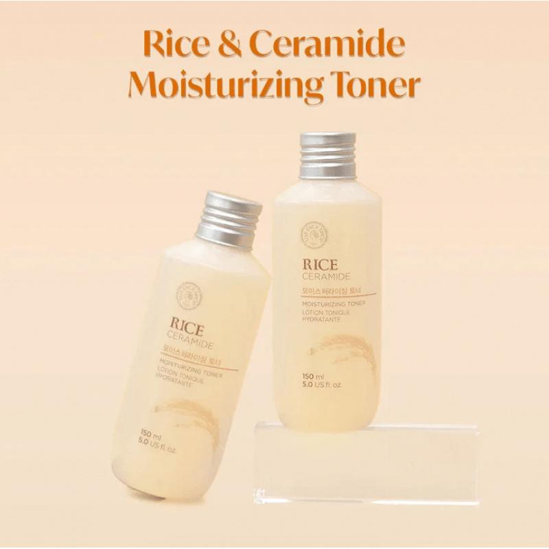 The Face Shop Rice & Ceramide Moisturizing Toner 150ml,Strengthens Skin Barrier