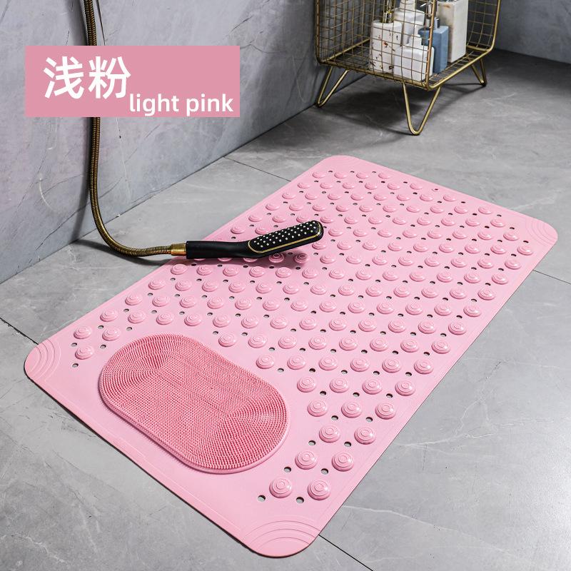 Solid Color Non-Slip PVC Bath Mat Massage Feature Waterproof Toilet Floor Mat with Eco-Friendly Hair Generation for Hotels