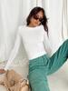 Fall New Sexy Women's Short Sleeve T-Shirt Cami Top Slim Fit Long Sleeve