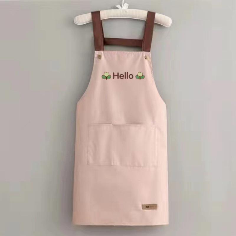Women's Summer Kitchen Apron - Waterproof, Oil-Proof, Dirt-Resistant, Print Logo/Wording, Thin Style