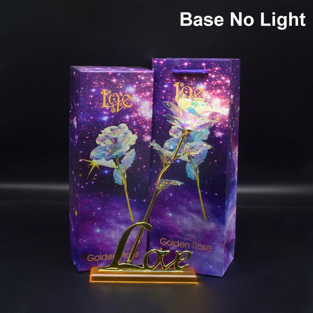 Sztuczny Kryształowy Kwiat ze Światłem na Prezent dla Żony Dziewczyny, DIY Platerowana Róża Rękodzieło Pudełko na Prezenty na Urodziny Rocznicę Dzień Matki