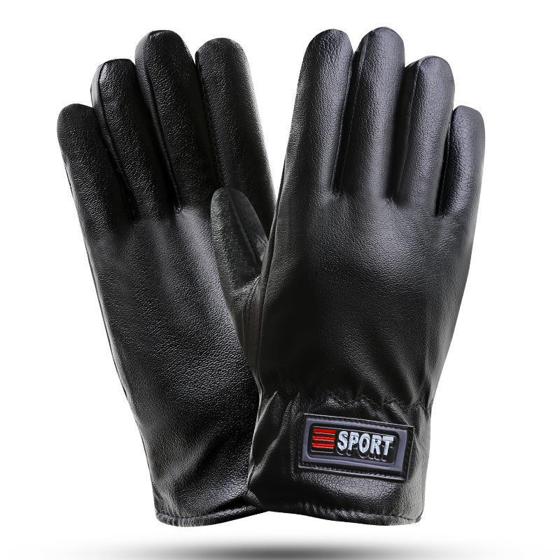 Gants d'hiver pour homme en cuir PU avec écran tactile: Cyclisme Épais, Chaud, Décontracté, Résistant au Froid