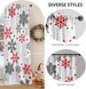 Christmas Curtains Living Room Snowflake Winter Xmas Snow Flake Drapes Holiday Semi Sheer Made Of Polyester Area Window Treatment