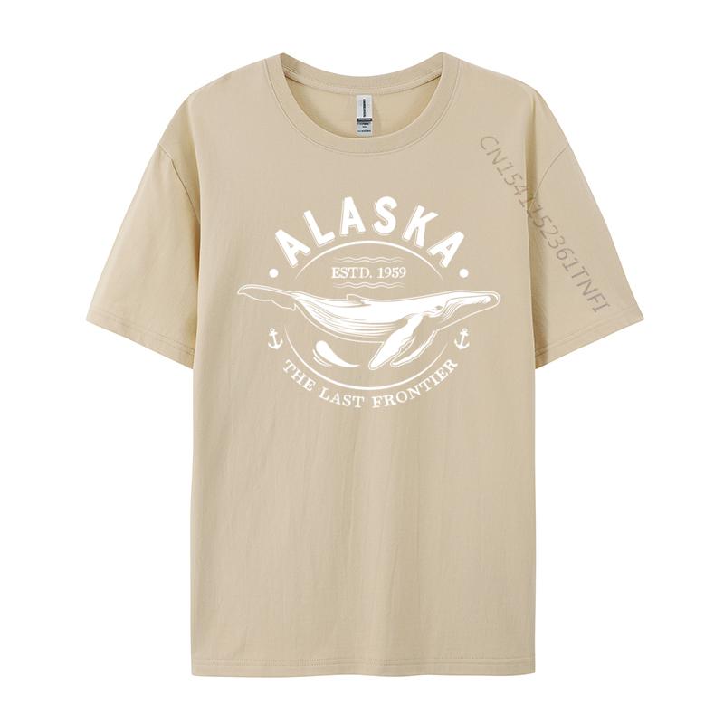 Normal T-shirts Alaska The Last Frontier Whale Home Cruise Vintage Design Custom T-Shirt For Men Premium Cotton Autumn Tops Tees