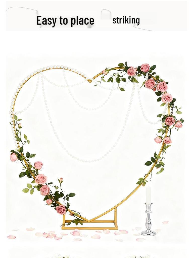 Heart-Shaped Wedding Arch Balloon Stand for Proposals and Valentine's Decor