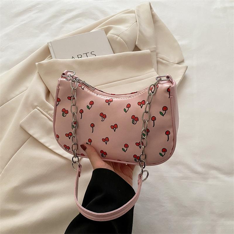

Summer small fresh literary printing shoulder bag women s new 2025 women s bag large capacity messenger bag underarm bag розовый
