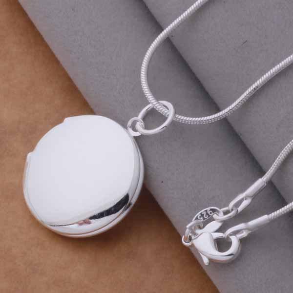 Wholesale 925 Sterling Silver Necklace Pendant Circle Photo Frame High Quality For Women Luxury Wedding Engagement Jewelry