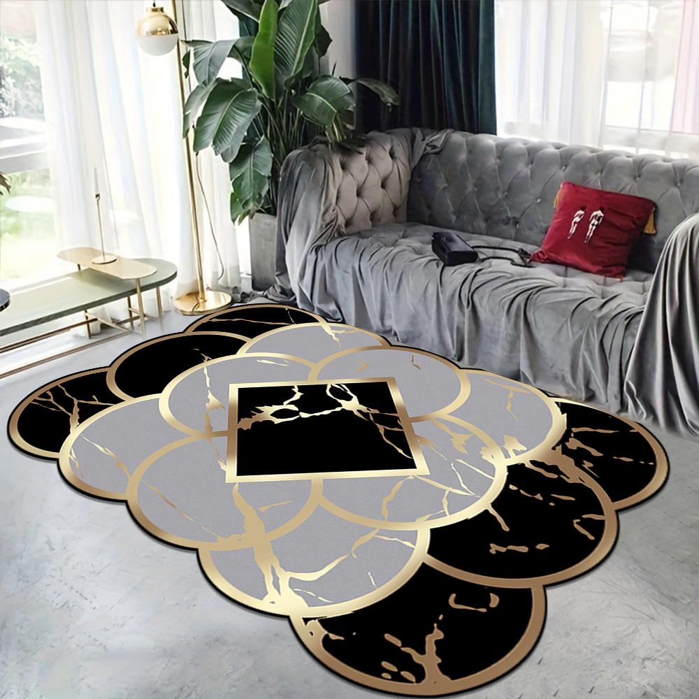 Modern Luxury Decoration Home Irregular Carpet for Living Room Soft Flannel Sofa Floor Mats Large Area Washable Rugs for Bedroom