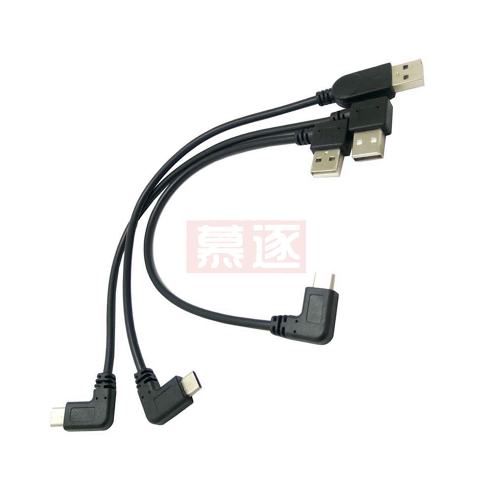 USB 2.0 Typ A 90 Grad Links & Rechts Winkel Männlich zu USB3.1 typ-C Männlichen Links & Rechts Winkel USB Daten Sync & Ladekabel