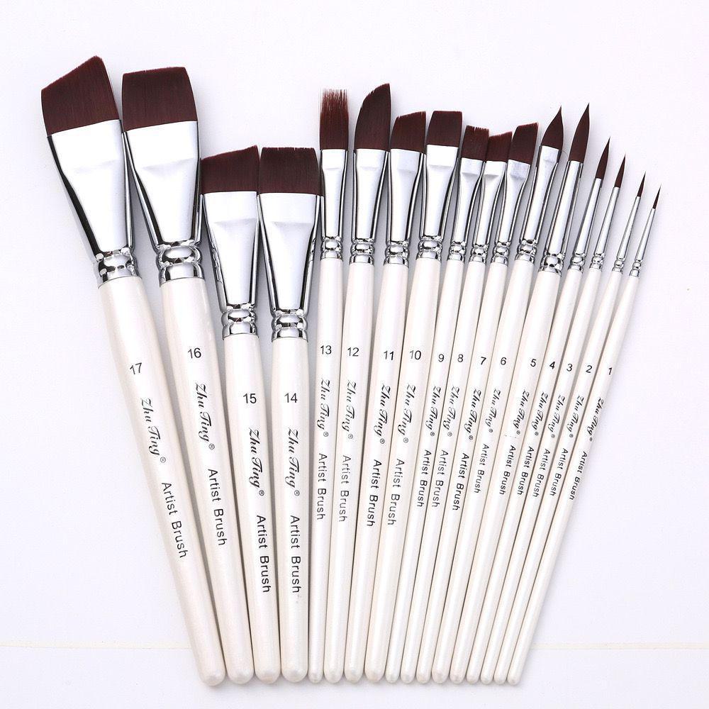 17-Piece Face Painting Brush Set for Various Artistic Techniques Like Line Work, Embossing, Blending, and More.