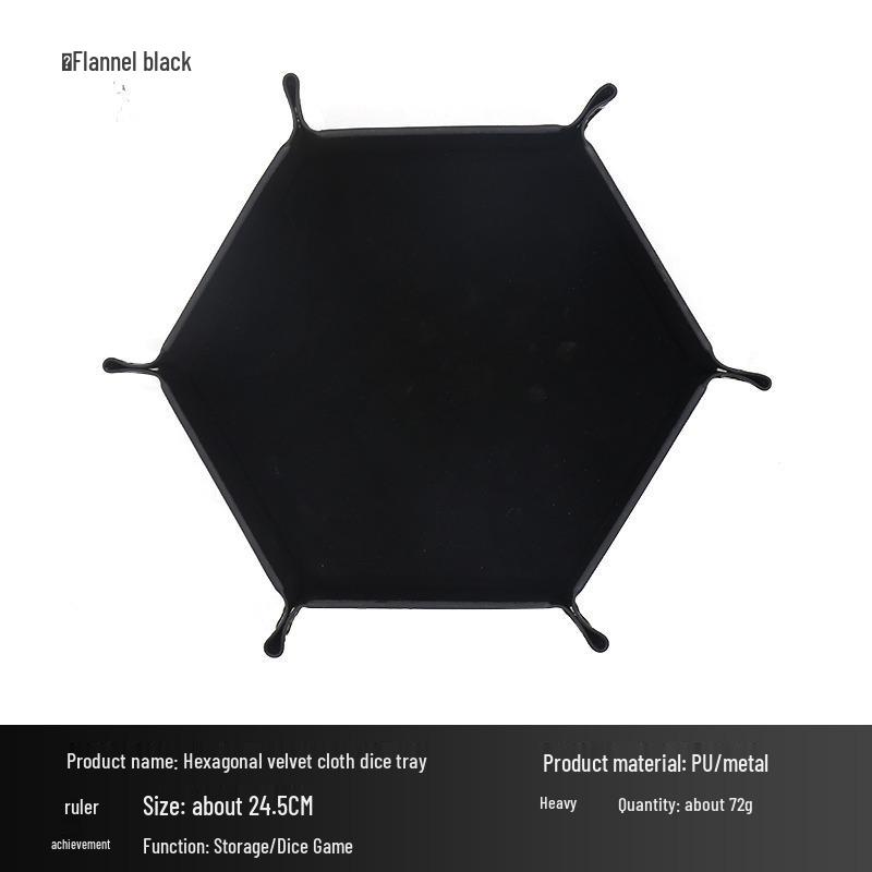 Hexagonal Velvet Foldable Dice Storage Tray
